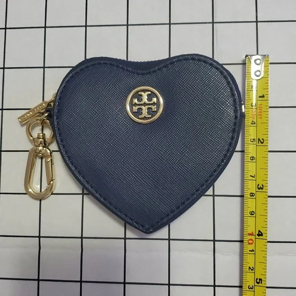 TORY BURCH Navy Heart Coin Pouch - Picture 6 of 7